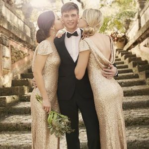 Sorella vita bridesmaids dress. Gold. Size 8